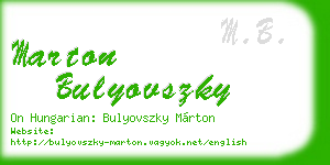 marton bulyovszky business card